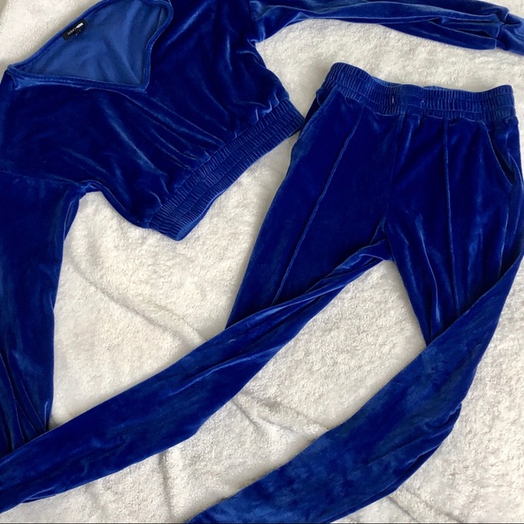 Fashion Nova Other - Blue velvet lounge two piece set